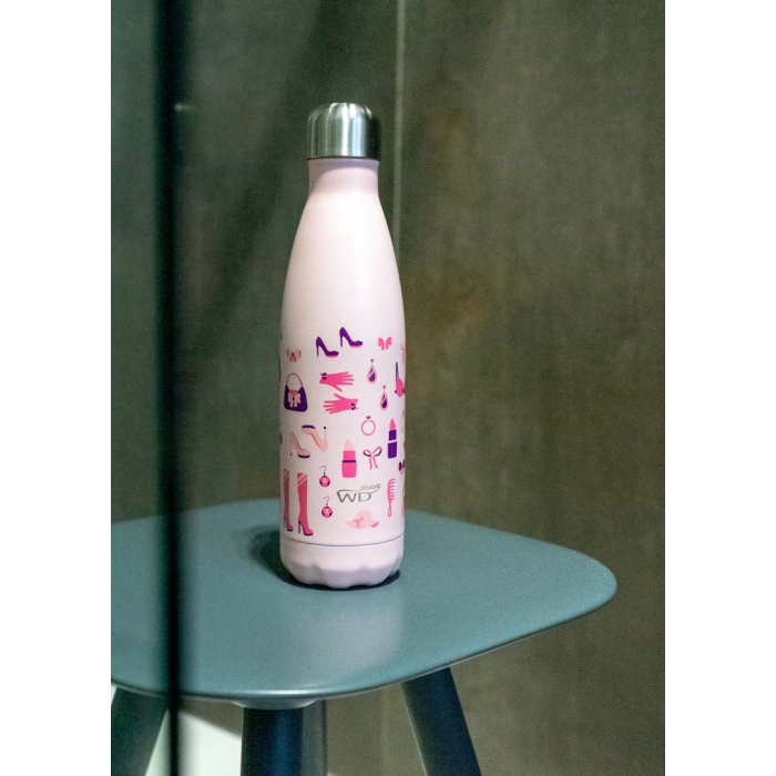 Borraccia Termica Wild Flowers 500ml - Acciaio Inox Doppia Parete, Tappo In Bambù, Design Botanico - Foto 4