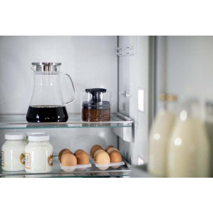 Barvivo - Contenitore ermetico con valvola a rilascio di CO2, con indicatore della data e misurino incisi, per mantenere i tuoi migliori chicchi di caffè freschi per mesi – argento