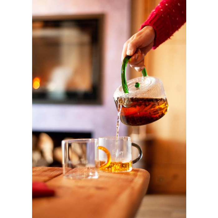 Teiera In Vetro Borosilicato Con Filtro in Tavola e Cucina