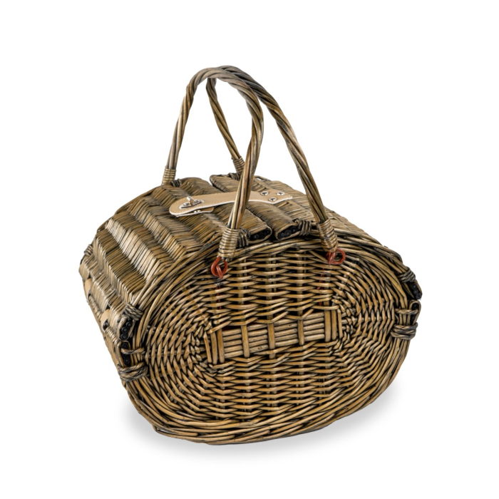 Cestino Da Picnic Per 4 Persone Cestino In Vimini Acciaio Inox Porcellana Grigio Verde Div04030 49188849