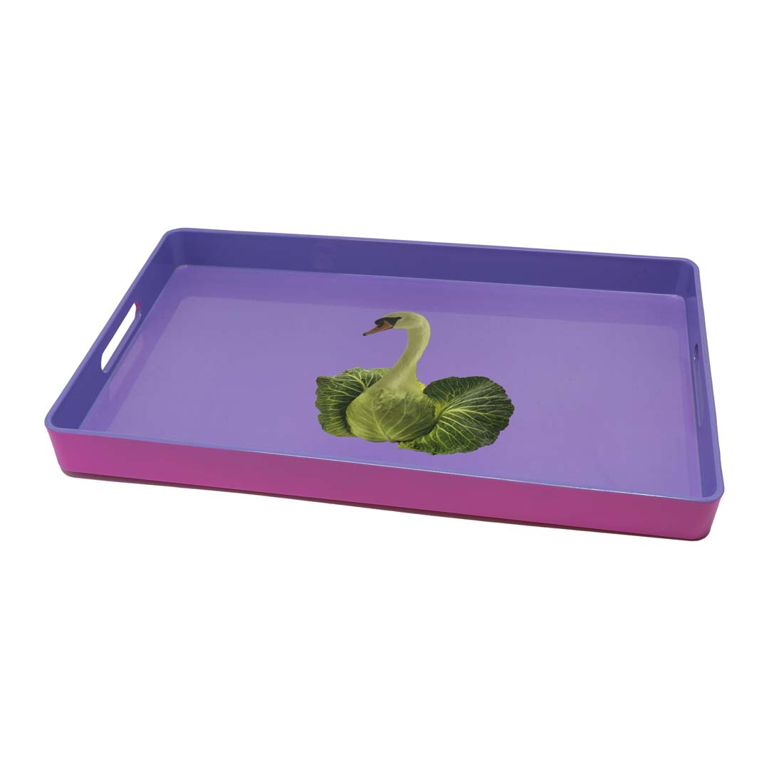 Vassoio portaoggetti in pelle con stampa di fiori di loto viola, impermeabile e facile da pulire per chiavi, gioielli, trucco e altri piccoli oggetti. Medio 24 x 23 cm