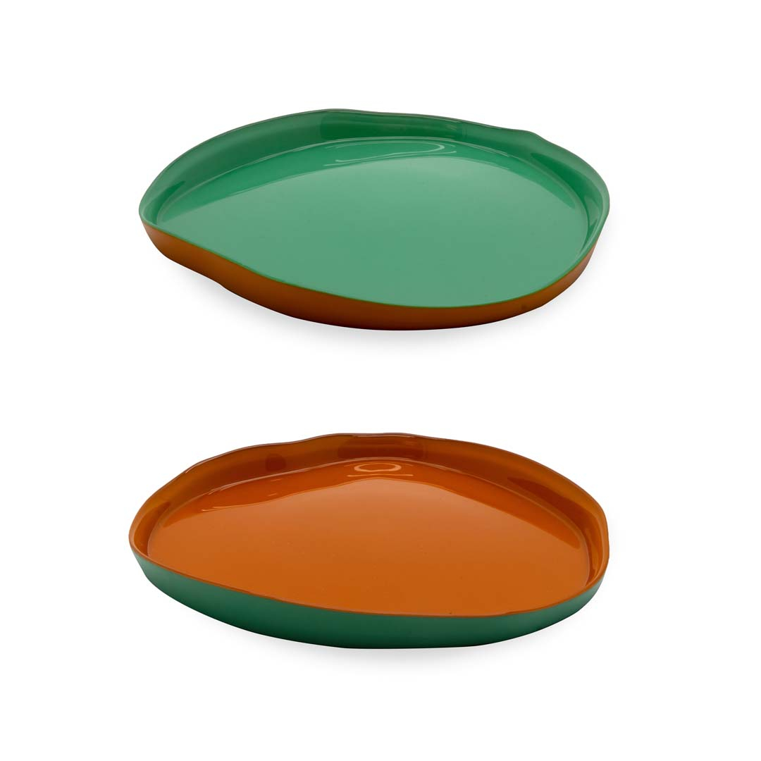 Piatto Decorativo In Vetro Birdy: Colorato Con Uccellini, Misure 28,5x11,5x4 Cm