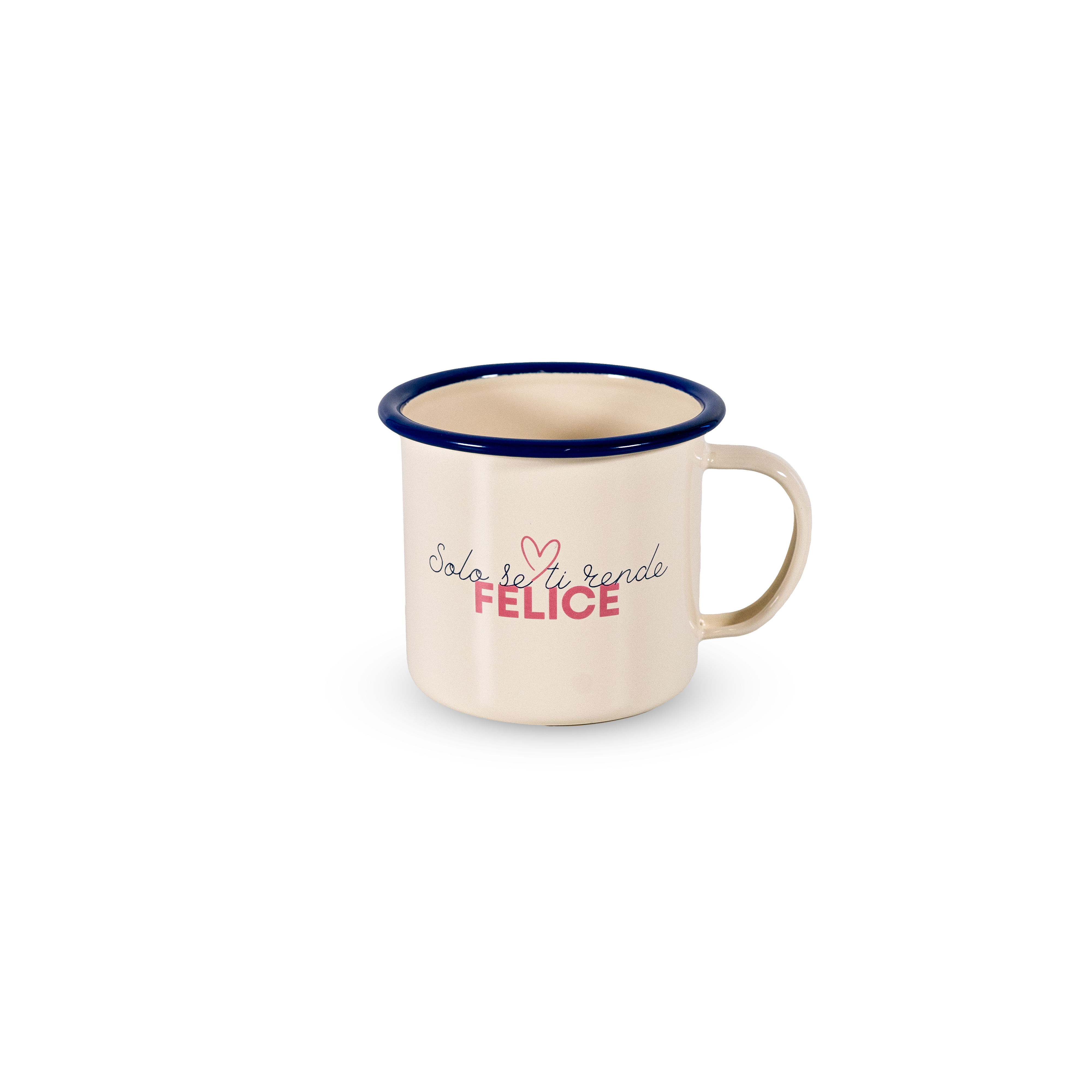 Tazza smaltata RETRO CUP (350 ml, bianco, ferro, 98g) come regali
