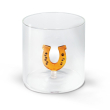 Bicchiere in vetro 250 ml. Decoro FERRO DI CAVALLO.