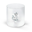 Bicchiere in vetro 250 ml. Decoro GATTO.
