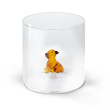 Bicchiere in vetro borosilicato. Capacità 250 ml. Decoro Shar Pei.
