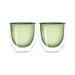 Set 2 bicchierini in vetro borosilicato a doppia parete colore Verde