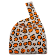 Borsa a nodo lavorata a maglia. Decorazione leopardata.