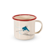 Mug in latta smaltata 350 ml. Decoro SCIATORE.