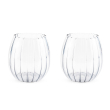 Set 2 bicchieri acqua effetto plissè, colore trasparente.