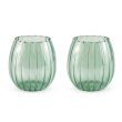 Set 2 bicchieri acqua effetto plissè, colore verde.