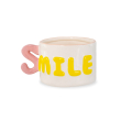 Tazza colazione in stoneware. Capacità 440 ml. Decoro smile.