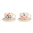 Set 2 tazzine 100 ml in stoneware. Decoro bonheur.