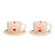 Set 2 tazzine 100 ml in stoneware. Decoro dolce vita.