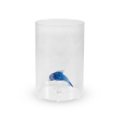 Bicchiere in vetro borosilicato. Capacità 500 ml. Decoro delfino.