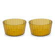 Set 2 coppette in acrilico. Capacità 490 ml. Colore ambra.