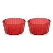 Set 2 coppette in acrilico. Capacità 490 ml. Colore rosso.