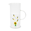 Caraffa in vetro 1,3L. Decoro girasole e api.