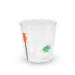 Bicchiere in vetro 250ml. Decoro pesce con boa.