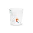 Bicchiere in vetro 250 ml. Decoro SCIATORE.