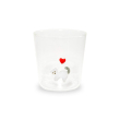 Bicchiere in vetro 250 ml. Decoro GATTO.