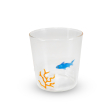 Bicchiere in vetro 250ml. Decoro squalo.
