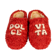 Pantofole decoro DOLCE VITA. Taglia L/XL. (interno 28,5 cm)