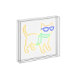 Insegna Neon 23x23 cm. Decoro GATTO.
