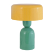 Lampada da tavolo in metallo. Colore GIALLO E VERDE.