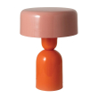 Lampada da tavolo in metallo. Colore ROSA E ARANCIONE.