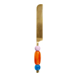 Coltello da torta in acciaio con manico in resina. Colore ARANCIONE.