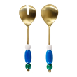 Set 2 posate insalata in acciaio con manico in resina. Colore BLU.