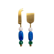 Set 2 coltellini formaggio in acciaio con manico in resina. Colore BLU.