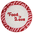 Tovaglietta sottopiatto Ø 35 cm. Decoro FOOD IS LOVE.