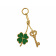 Charm da borsa e/o portachiavi. Decoro QUADRIFOGLIO E CHIAVE.