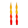 Set 2 candele colorate con forma a spirale. Colore ARANCIONE E GIALLO.