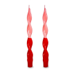Set 2 candele colorate con forma a spirale. Colore FUCSIA E ROSA.