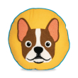 Cuscino imbottito Ø 40 cm. Decoro BULLDOG FRANCESE.