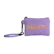 Pochette multiuso in tessuto effetto bouclé. Decoro BEAUTY.