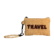 Pochette multiuso in tessuto effetto bouclé. Decoro TRAVEL.