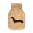 Borsa riscaldante in tessuto effetto bouclé. Decoro BASSOTTO.