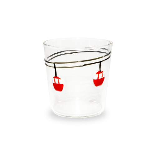 Bicchiere in vetro 250 ml. Decoro CABINOVIA.