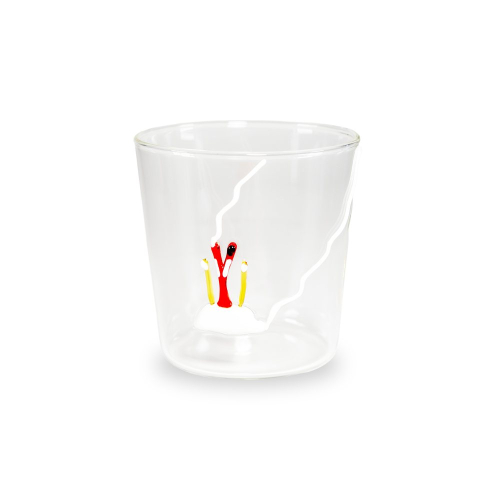 Bicchiere in vetro 250 ml. Decoro SCI.