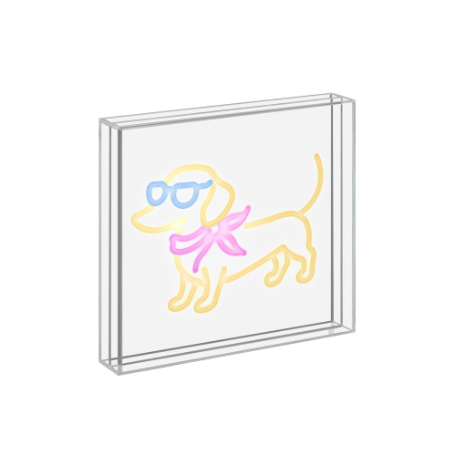 Insegna Neon 23x23 cm. Decoro BASSOTTO.