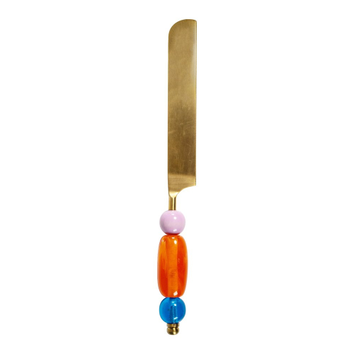 Coltello da torta in acciaio con manico in resina. Colore ARANCIONE.