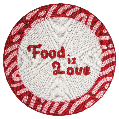 Tovaglietta sottopiatto Ø 35 cm. Decoro FOOD IS LOVE.