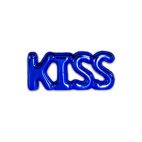Scritta decorativa effetto palloncino. Decoro KISS.