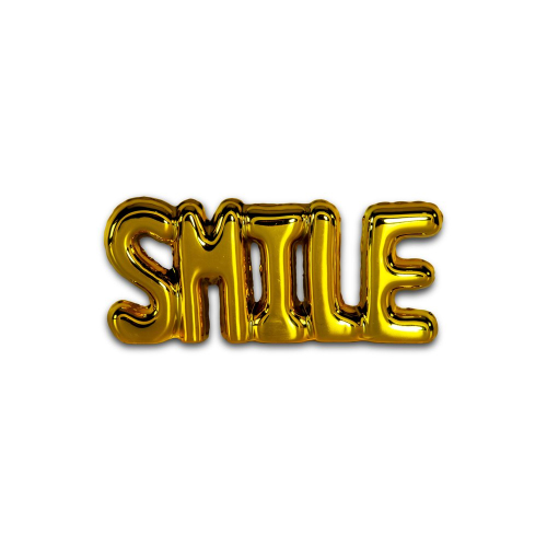 Scritta decorativa effetto palloncino. Decoro SMILE.