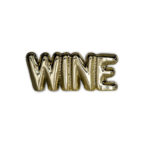 Scritta decorativa effetto palloncino. Decoro WINE.