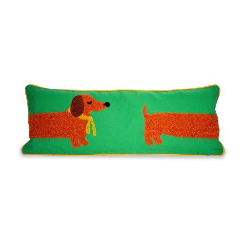 Cuscino imbottito 20x55 cm. Decoro BASSOTTO.